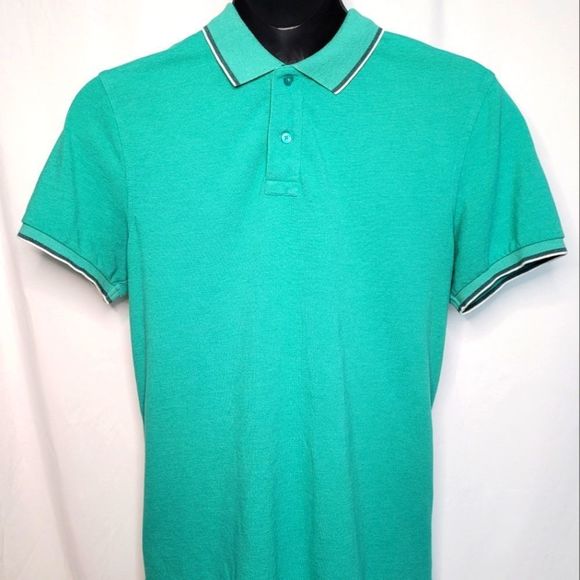 J. Crew Shirts J Crew Slimfit Green Aqua Color Short Sleeve V Neck